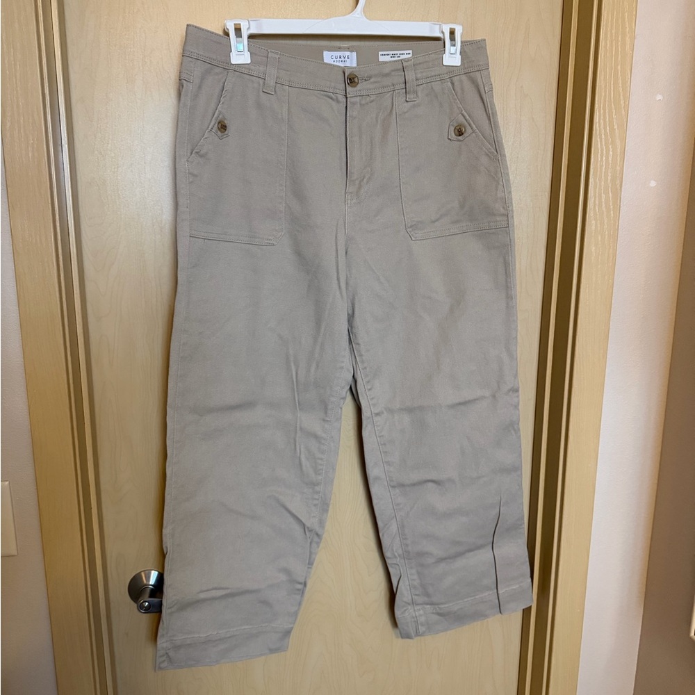 Curve Appeal High-Rise Khaki Wide Leg Pants